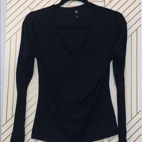 SO Black Corset V-Neck Long Sleeves - Picture 1 of 1